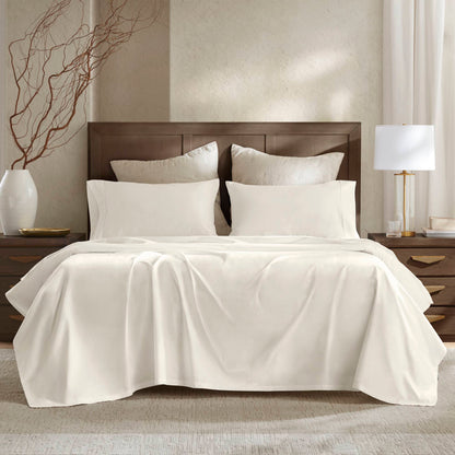 4 Pieces King Sateen Sheet Set,Ivory