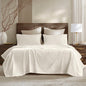 4 Pieces King Sateen Sheet Set,Ivory