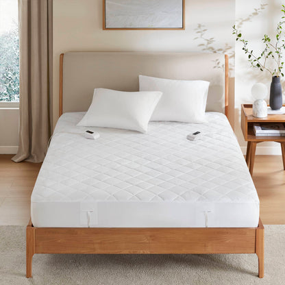 1-Piece Queen Heated Mattress Pad,White
