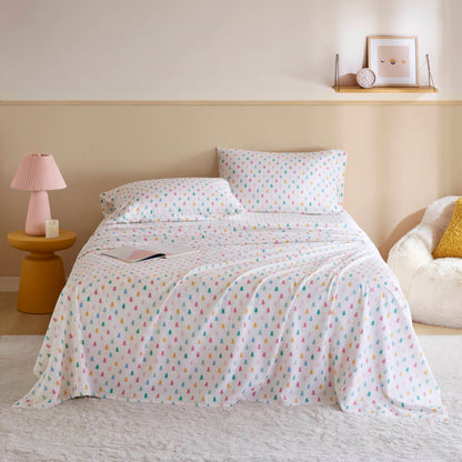 4-Piece Queen 100% Cotton Pigment Printed Sheet Set,Tree Block