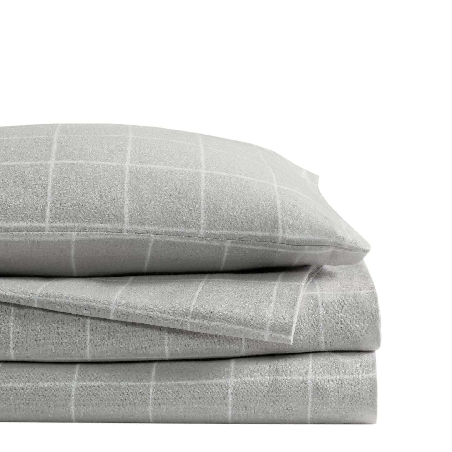 Cal King Grey Flannelette Sheet Set 4 Piece