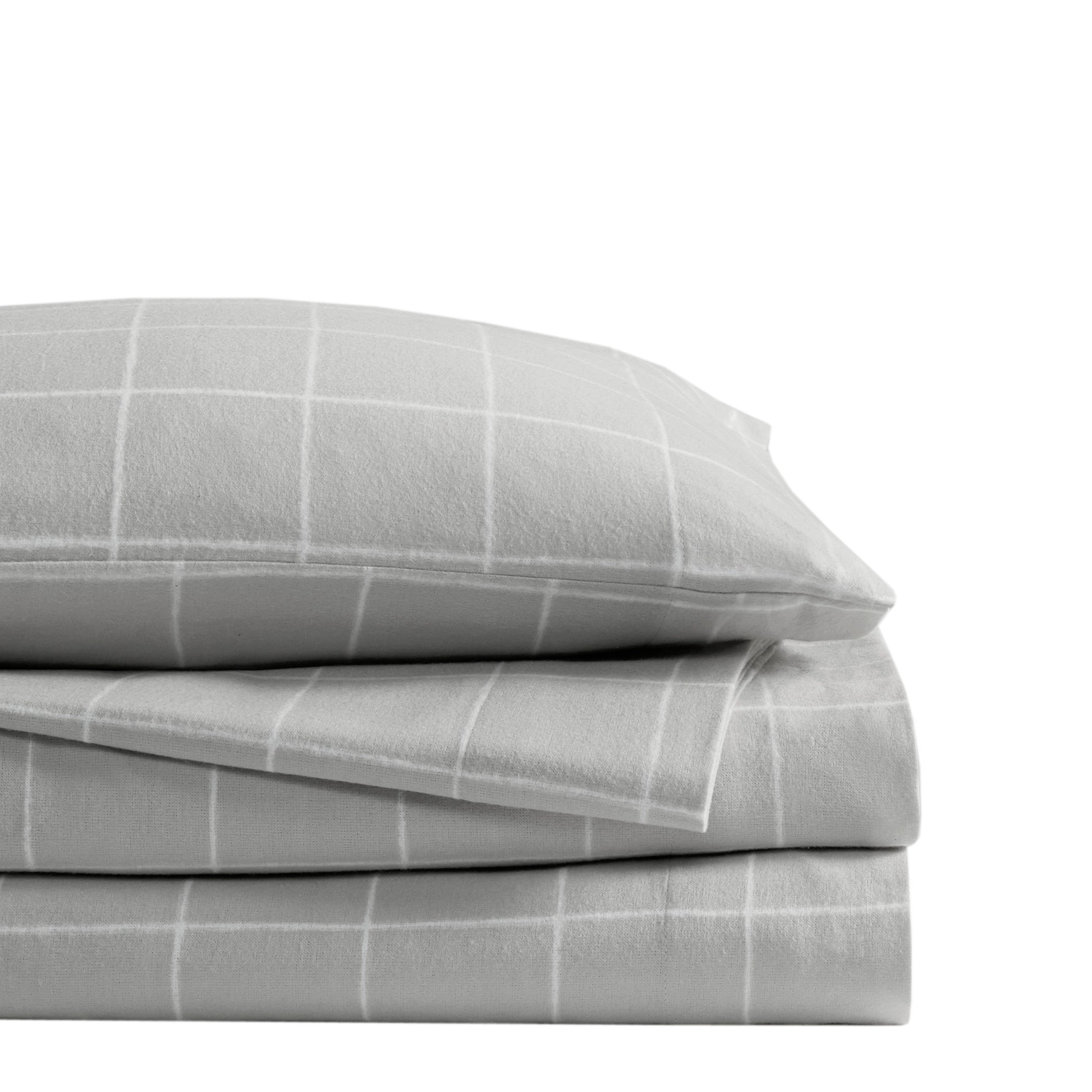 Cal King Grey Flannelette Sheet Set 4 Piece