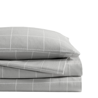 Cal King Grey Flannelette Sheet Set 4 Piece