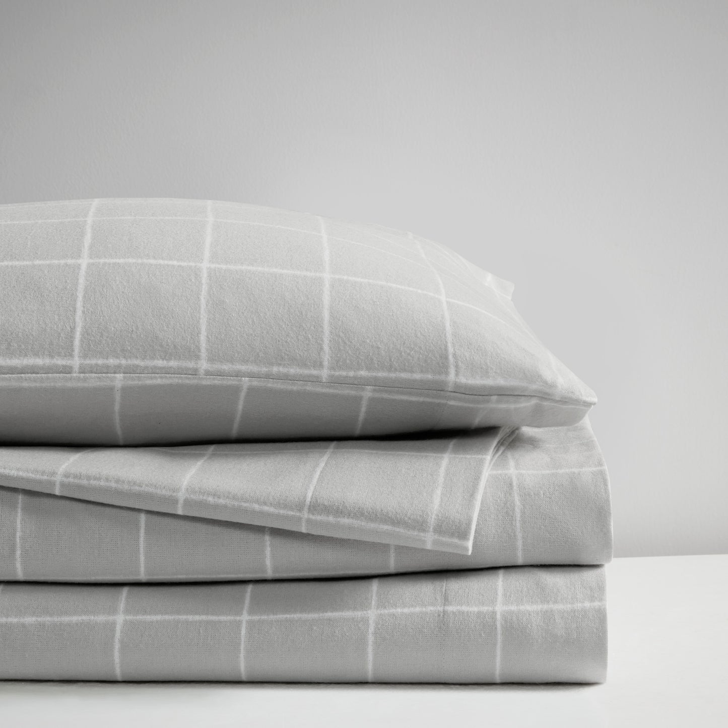 Cal King Grey Flannelette Sheet Set 4 Piece
