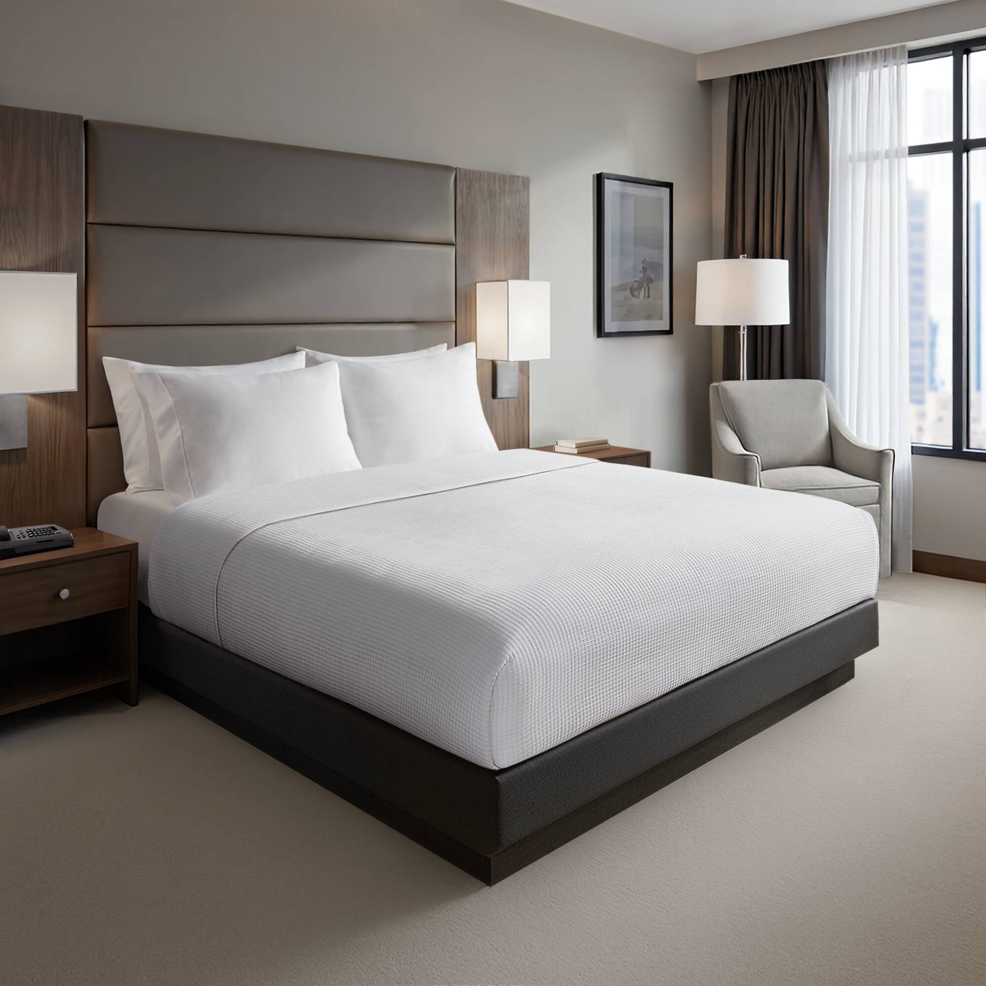 White Polyester Coverlet - Full/Queen Size