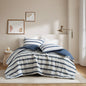 3-Piece Full/Queen Yarn-dyed striped comforter