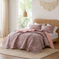 3-Piece King Boho Floral Reversible Quilt
