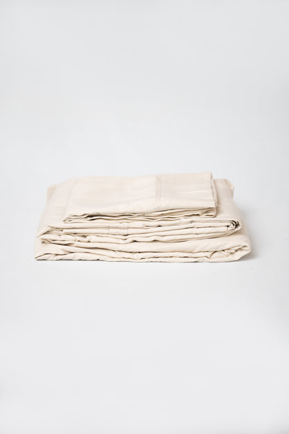 Omne Sleep 5-Piece Cream Bamboo Split Queen Hypoallergenic Sheet Set