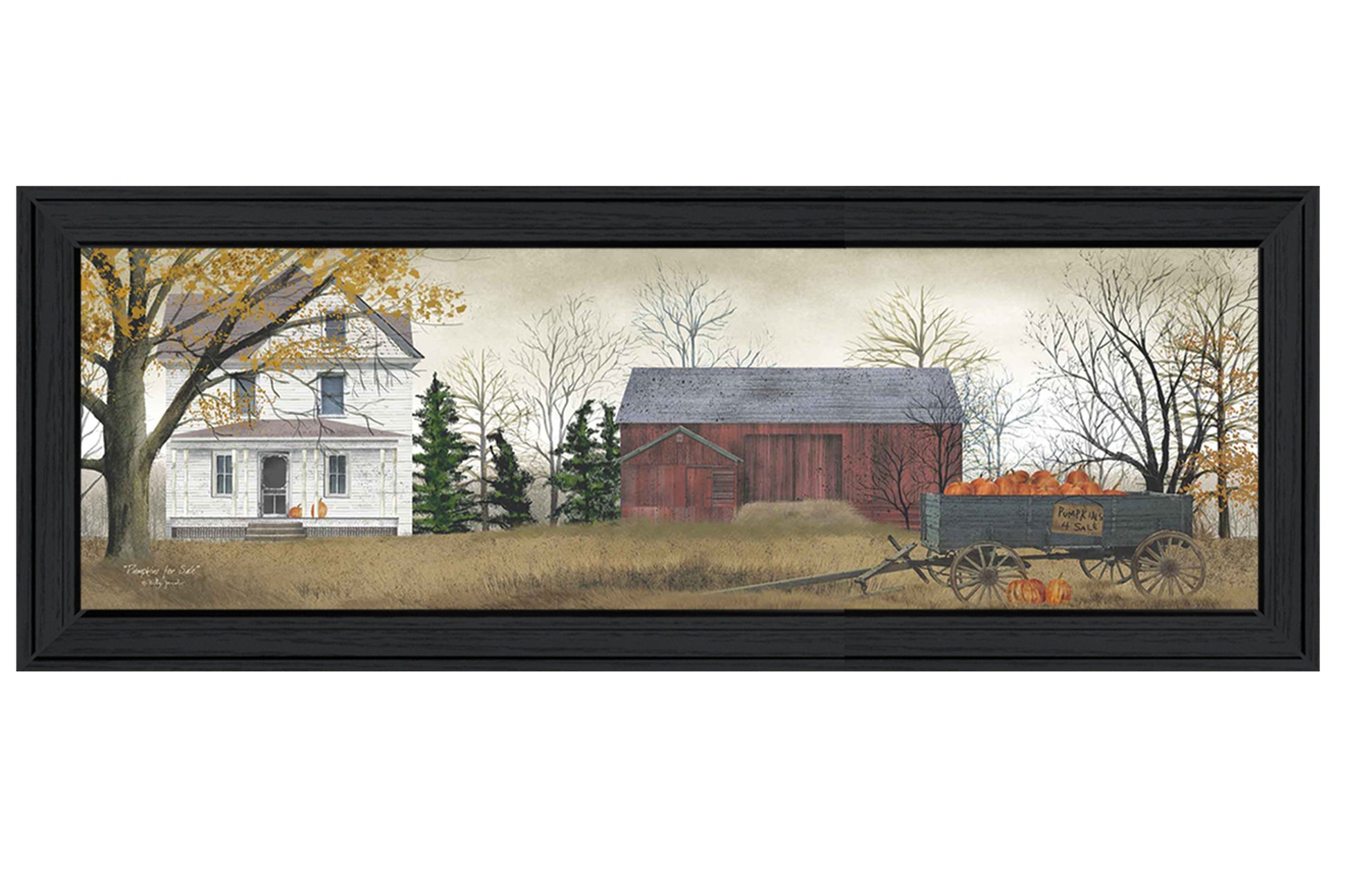 Trendy Decor 4U "Pumpkins For s le" Framed Wall Art, Modern Home Decor Framed Print for Living Room, Bedroom & Farmhouse Wall Decoration by Billy Jacobs
