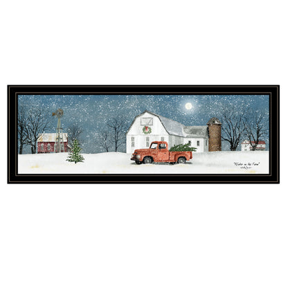 Trendy Decor 4U "Winter on The Farm" Framed Wall Art, Modern Home Decor Framed Print for Living Room, Bedroom & Farmhouse Wall Decoration by Billy Jacobs