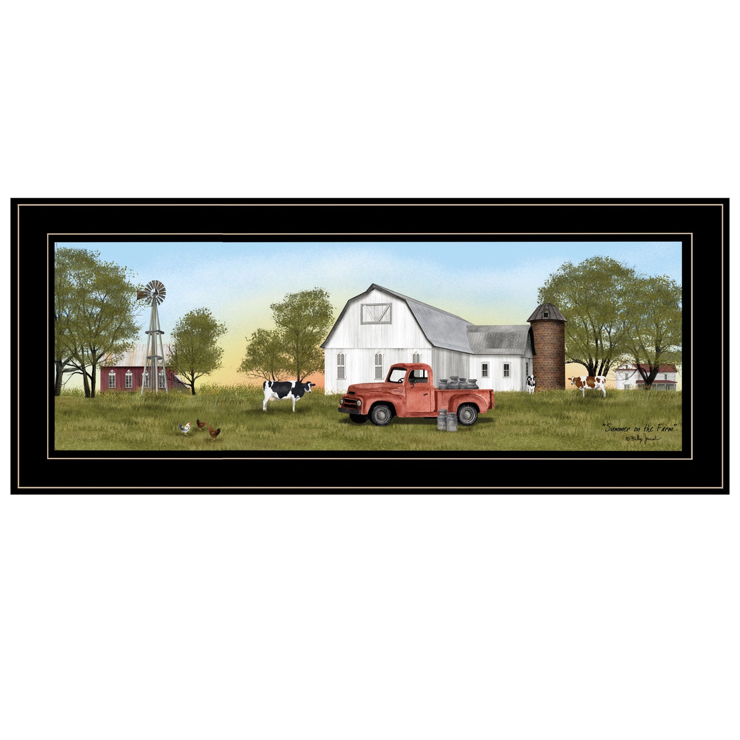 Trendy Decor 4U "Summer on the Farm" Framed Wall Art, Modern Home Decor Framed Print for Living Room, Bedroom & Farmhouse Wall Decoration by Billy Jacobs