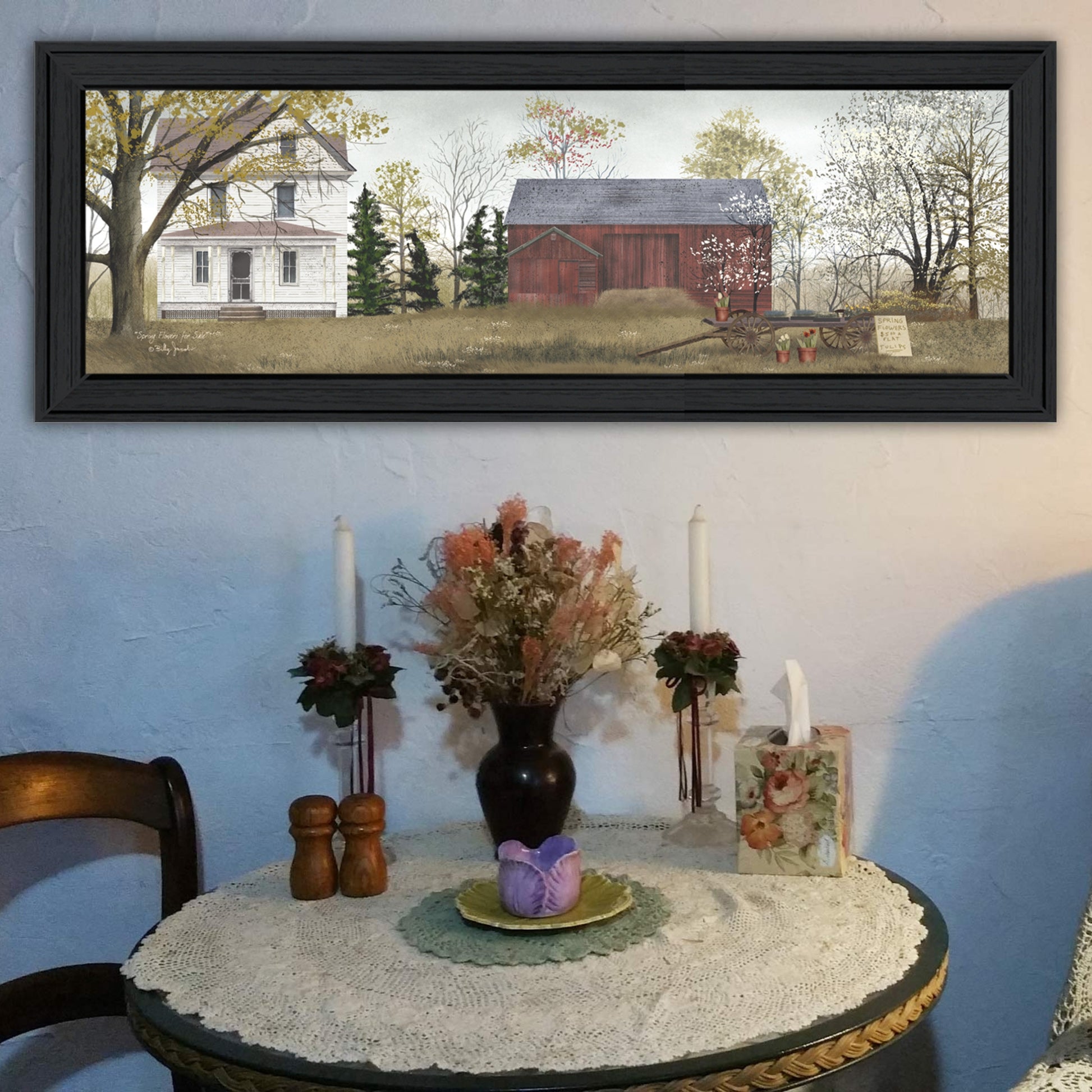 Multicolor MDF Framed Wall Art - Spring Flowers Decor