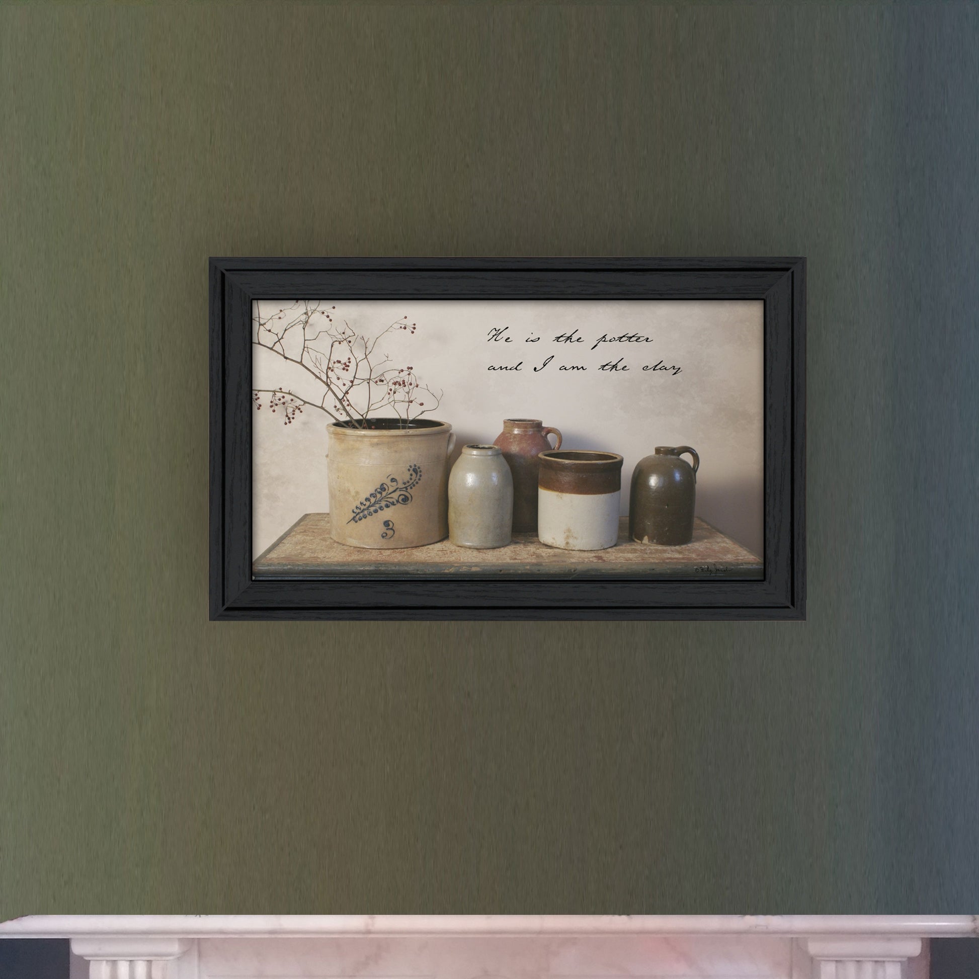 Modern Framed Wall Art - "He is the Potter" Paper Print, Living Room Decor