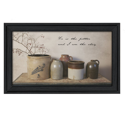 Trendy Decor 4U "He is the Potter" Framed Wall Art, Modern Home Decor Framed Print for Living Room, Bedroom & Farmhouse Wall Decoration by Billy Jacobs