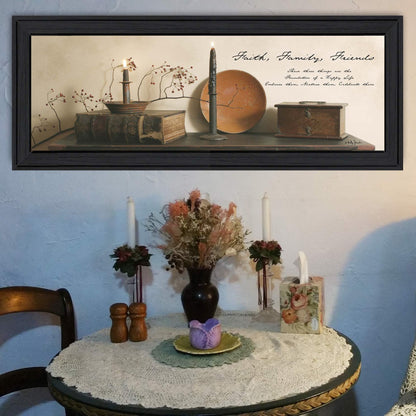 Trendy Framed Wall Art - Faith, Family & Friends Multicolor MDF Decor