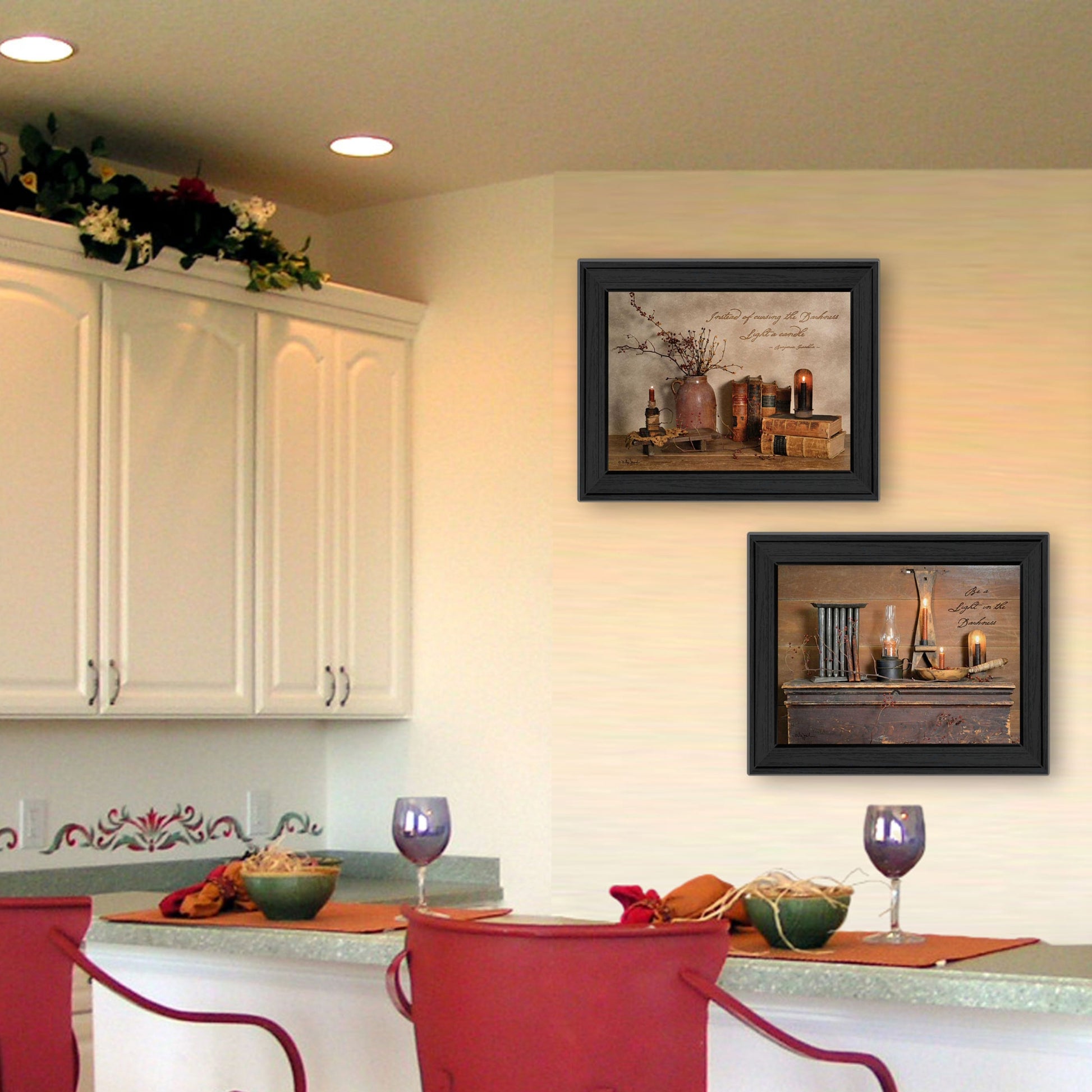 Trendy Framed Wall Art Multicolor MDF - Living Room Decor