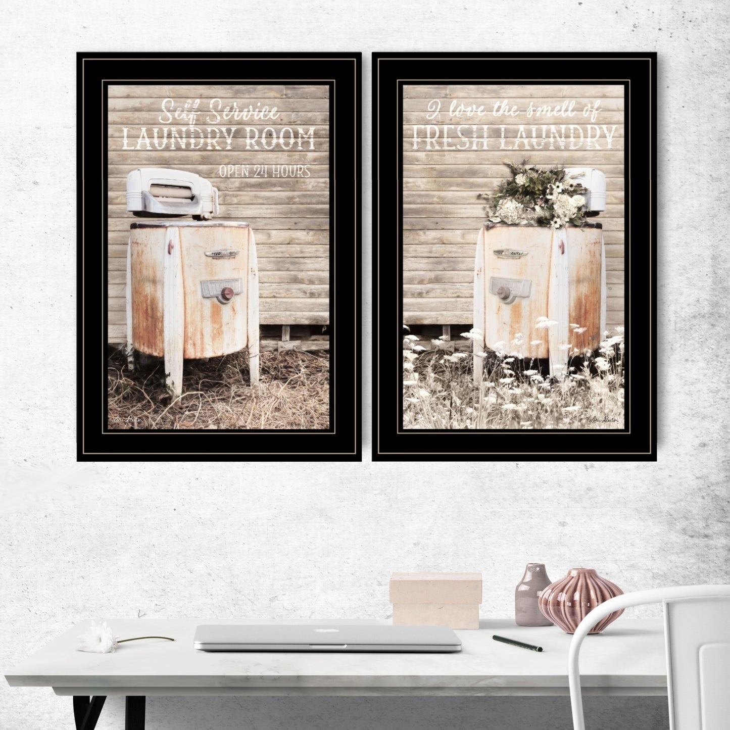 Multicolor Paper Wall Art - 2 Piece Living Room Decor