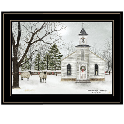 Trendy Decor 4U "I Heard the Bells on Christmas" Framed Wall Art, Modern Home Decor Framed Print for Living Room, Bedroom & Farmhouse Wall Decoration by Billy Jacobs