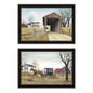 Trendy Decor 4U 2- Piece Vignette Miller's Creek Bridge, Going to Market Black Framed Wall Art for Living Room, Bedroom Wall Art Print for Home Decor by Billy Jacobs