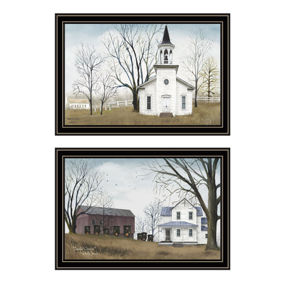 Trendy Decor 4U 2- Piece Vignette Amazing Grace Sunday Service Black Framed Wall Art for Living Room, Bedroom Wall Art Print for Home Decor by Billy Jacobs