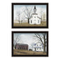 Trendy Decor 4U 2- Piece Vignette Amazing Grace Sunday Service Black Framed Wall Art for Living Room, Bedroom Wall Art Print for Home Decor by Billy Jacobs