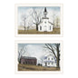 Trendy Decor 4U 2- Piece Vignette Amazing Grace Sunday Service White Framed Wall Art for Living Room, Bedroom Wall Art Print for Home Decor by Billy Jacobs