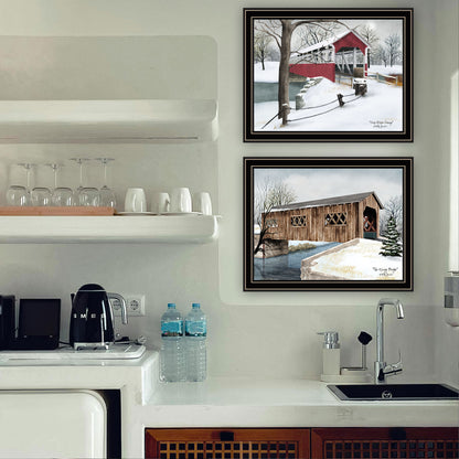 Trendy Winter Bridges Wall Art - Multicolor Wood Decor