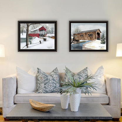 Trendy Winter Bridges Wall Art - Multicolor Wood Decor