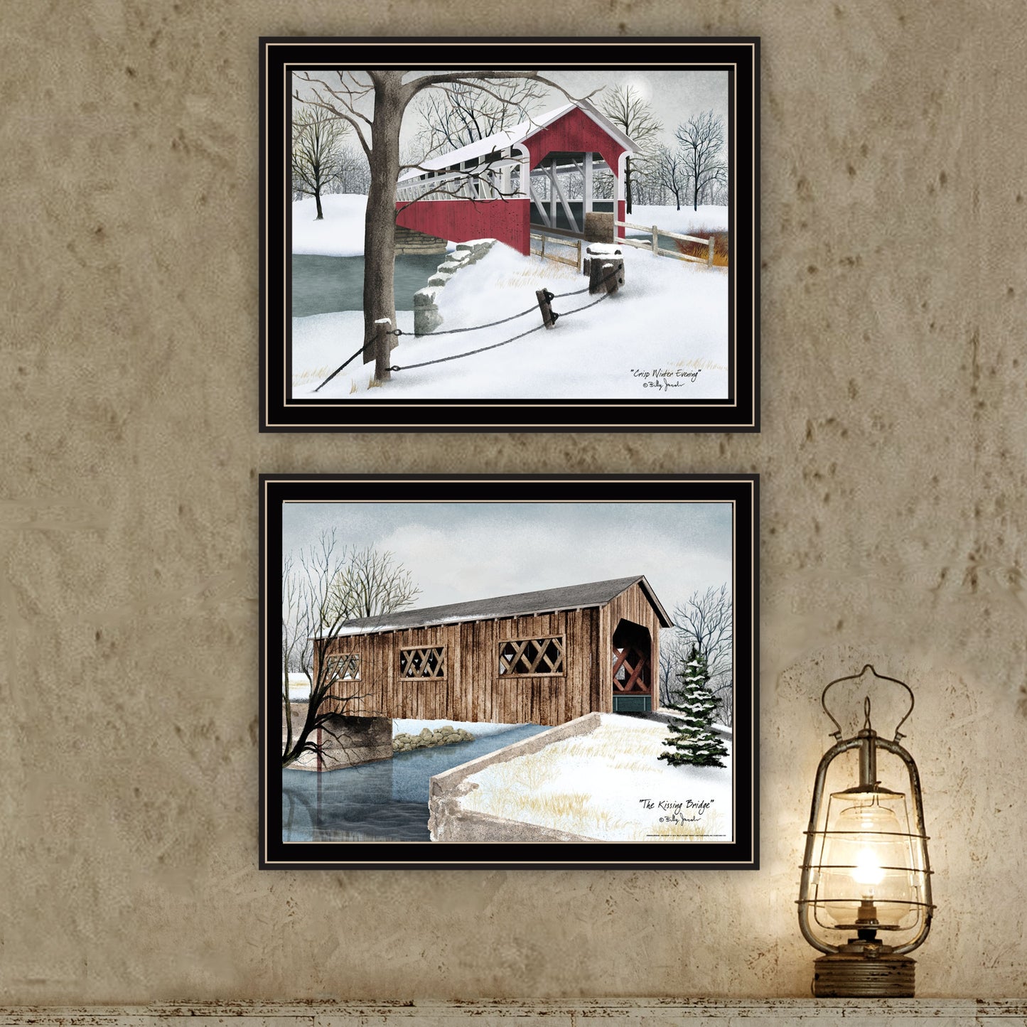 Trendy Winter Bridges Wall Art - Multicolor Wood Decor