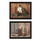 Trendy Decor 4U 2- Piece Vignette Candlelight O Holy Night Black Framed Wall Art for Living Room, Bedroom Wall Art Print for Home Decor by Billy Jacobs