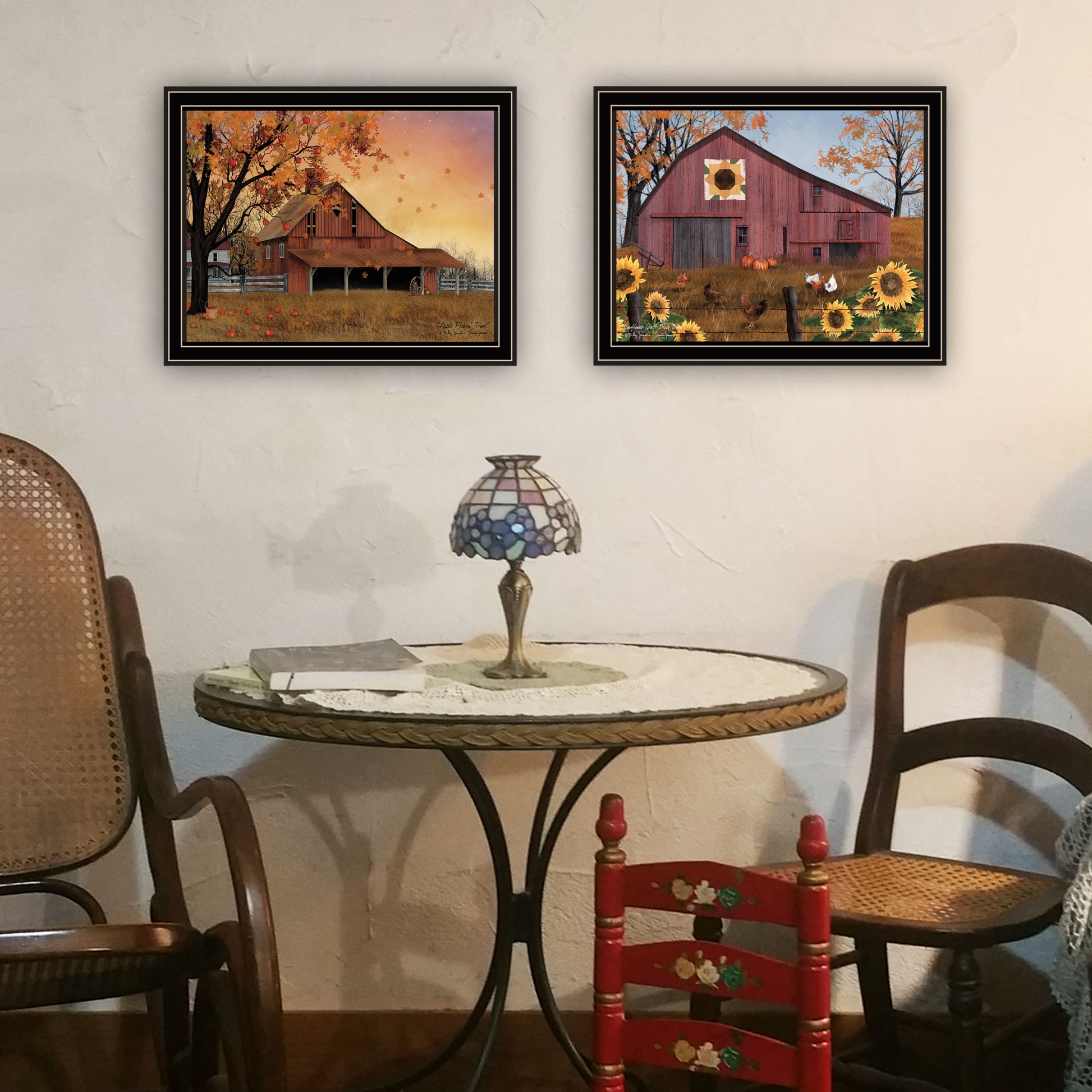 Multi-Colored Wood & Paper Framed Wall Art - Bedroom Decor Print