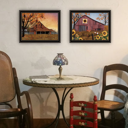 Multi-Colored Wood & Paper Framed Wall Art - Bedroom Decor Print