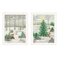 Trendy Decor 4U 2- Piece Vignette Woodland "Critters for Christmas" White Framed Wall Art for Living Room, Bedroom Wall Art Print for Home Decor by Lisa Kennedy