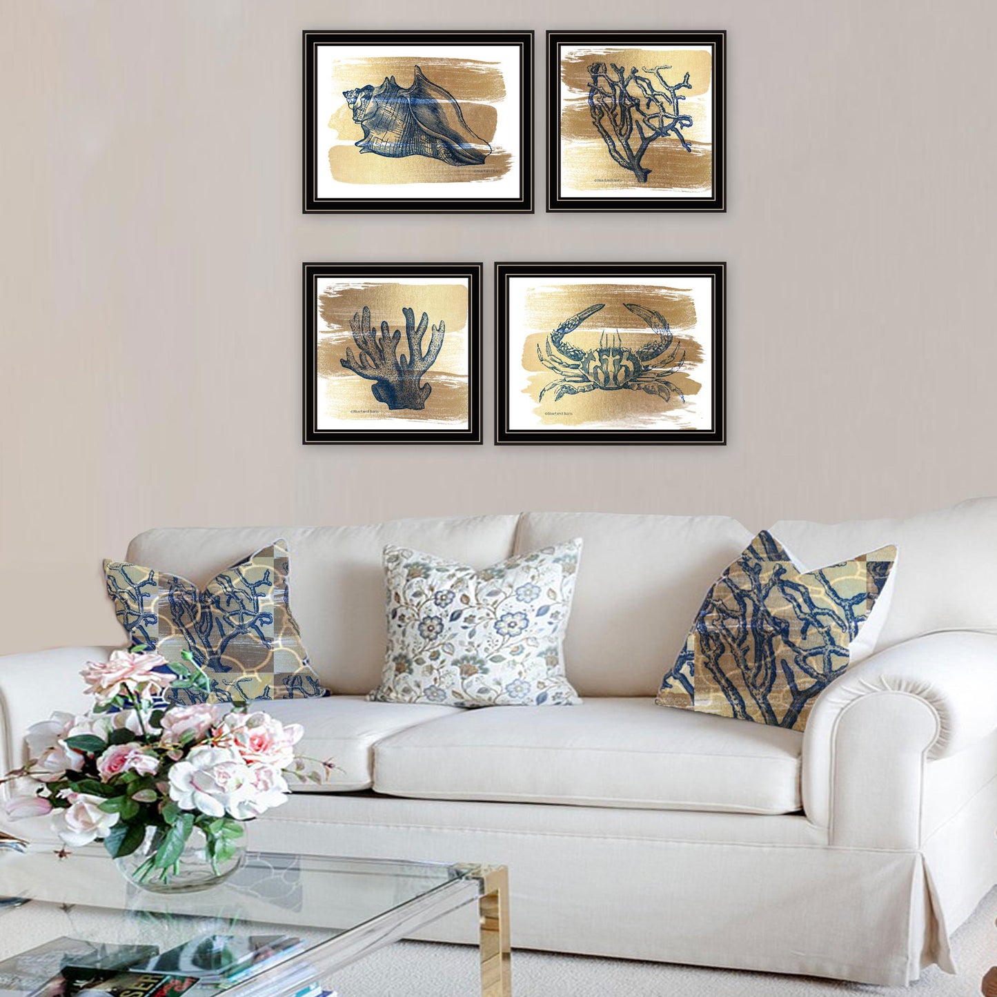 Trendy Framed Wall Art - Multi-Color Sea Collection