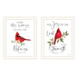 Trendy Decor 4U 2- Piece Vignette The Lord is MY Strength - Red Cardinals White Framed Wall Art for Living Room, Bedroom Wall Art Print for Home Decor by Annie Lapoint