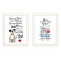 Trendy Decor 4U 2- Piece Vignette It's Called Furr-niture Isn't It? White Framed Wall Art for Living Room, Bedroom Wall Art Print for Home Decor by Deb Strain