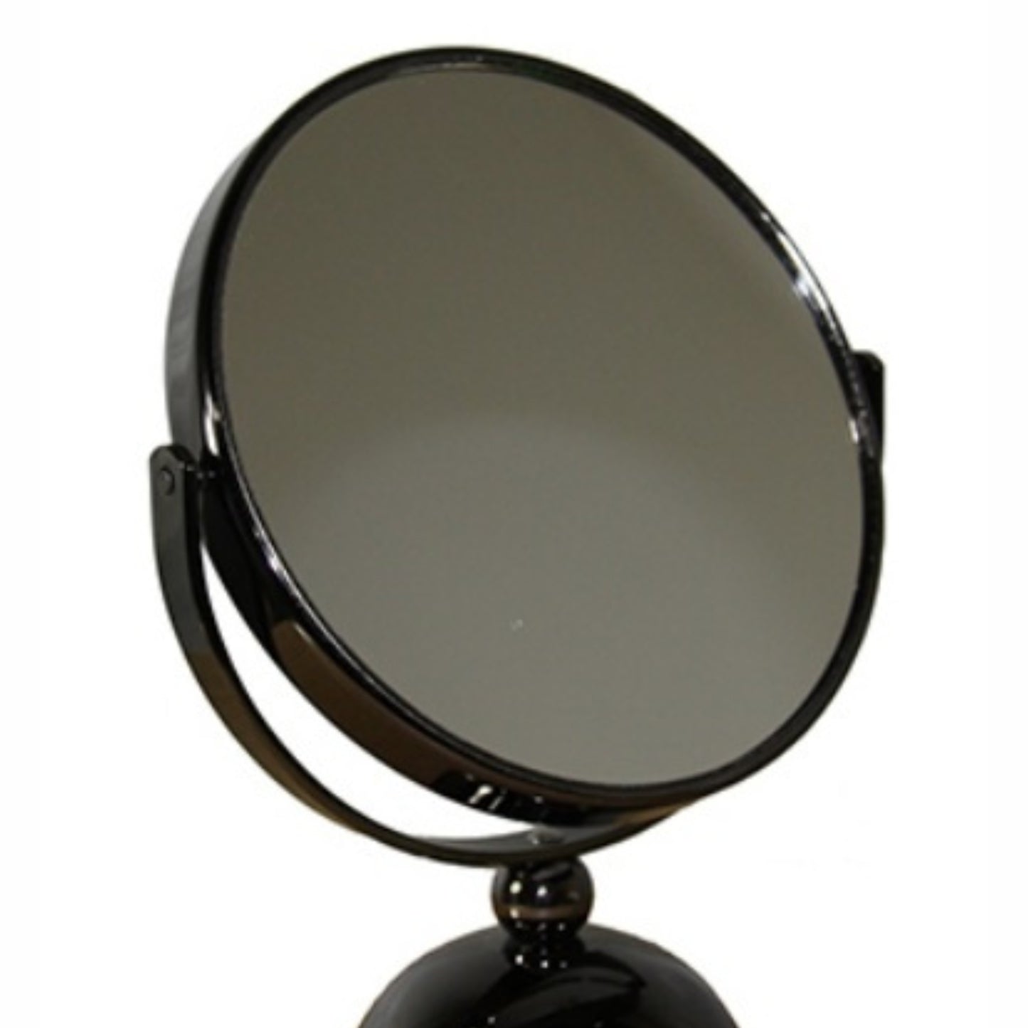 Gunmetal Makeup Mirror with 5x Magnification - 6.5" Diameter