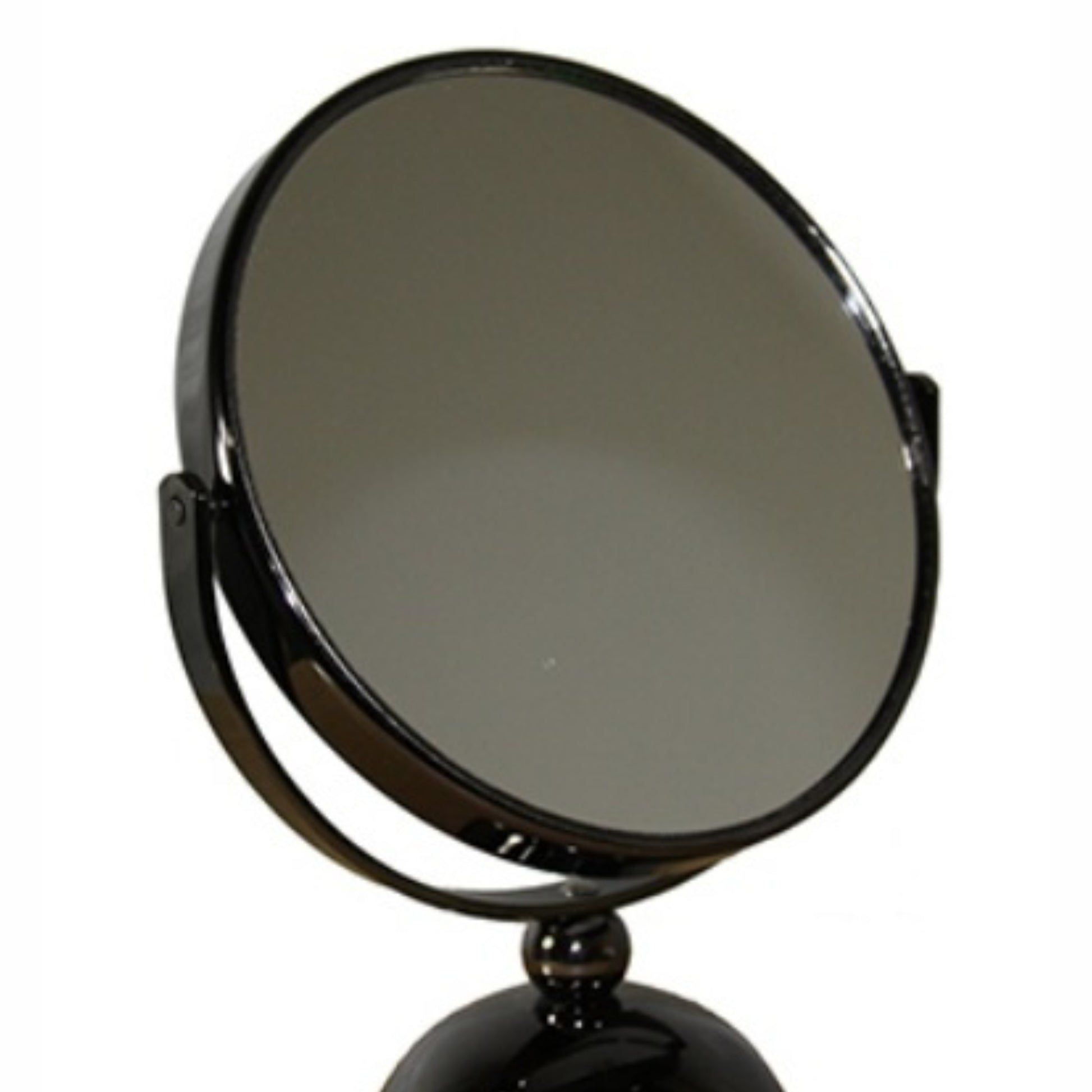Gunmetal Makeup Mirror with 5x Magnification - 6.5" Diameter