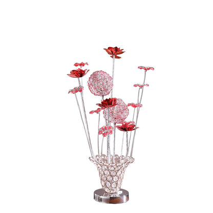 Aluminum Golden Rose Copper/Silver Wire Bud Flower Bud Table Lamp for Living Room, Nightstand Bedside Table Lamp for Bedroom, LED Lamp