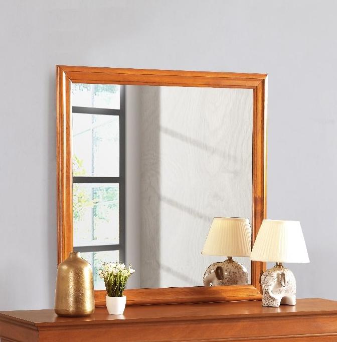 Oak Vanity Mirror - 38" x 38" Storage Mirror