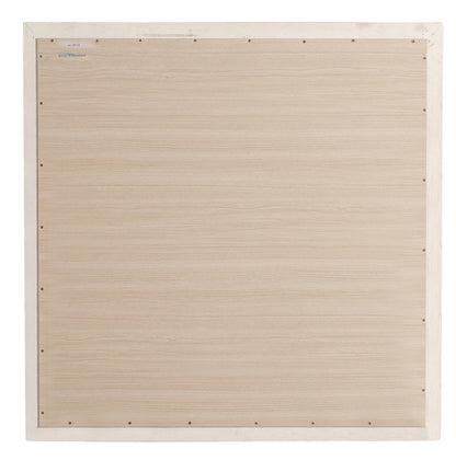 Beige Wood Vanity Mirror 38" x 38" for Bathrooms