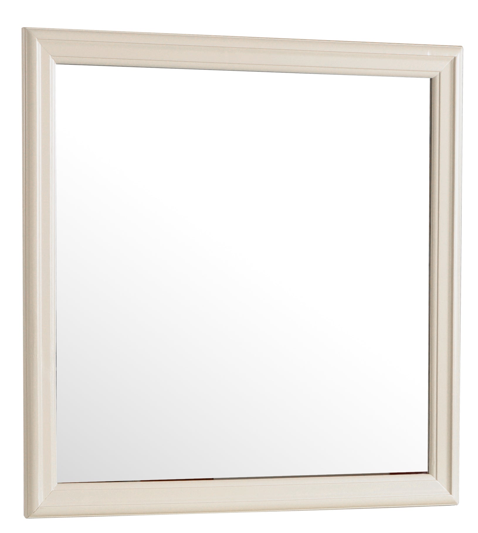 Beige Wood Vanity Mirror 38" x 38" for Bathrooms
