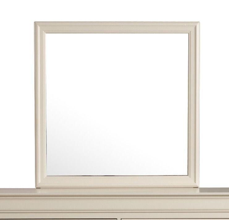 Beige Wood Vanity Mirror 38" x 38" for Bathrooms