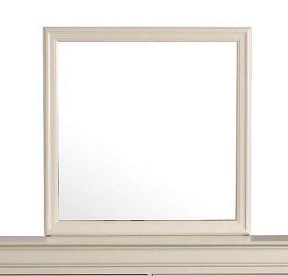 Beige Wood Vanity Mirror 38" x 38" for Bathrooms