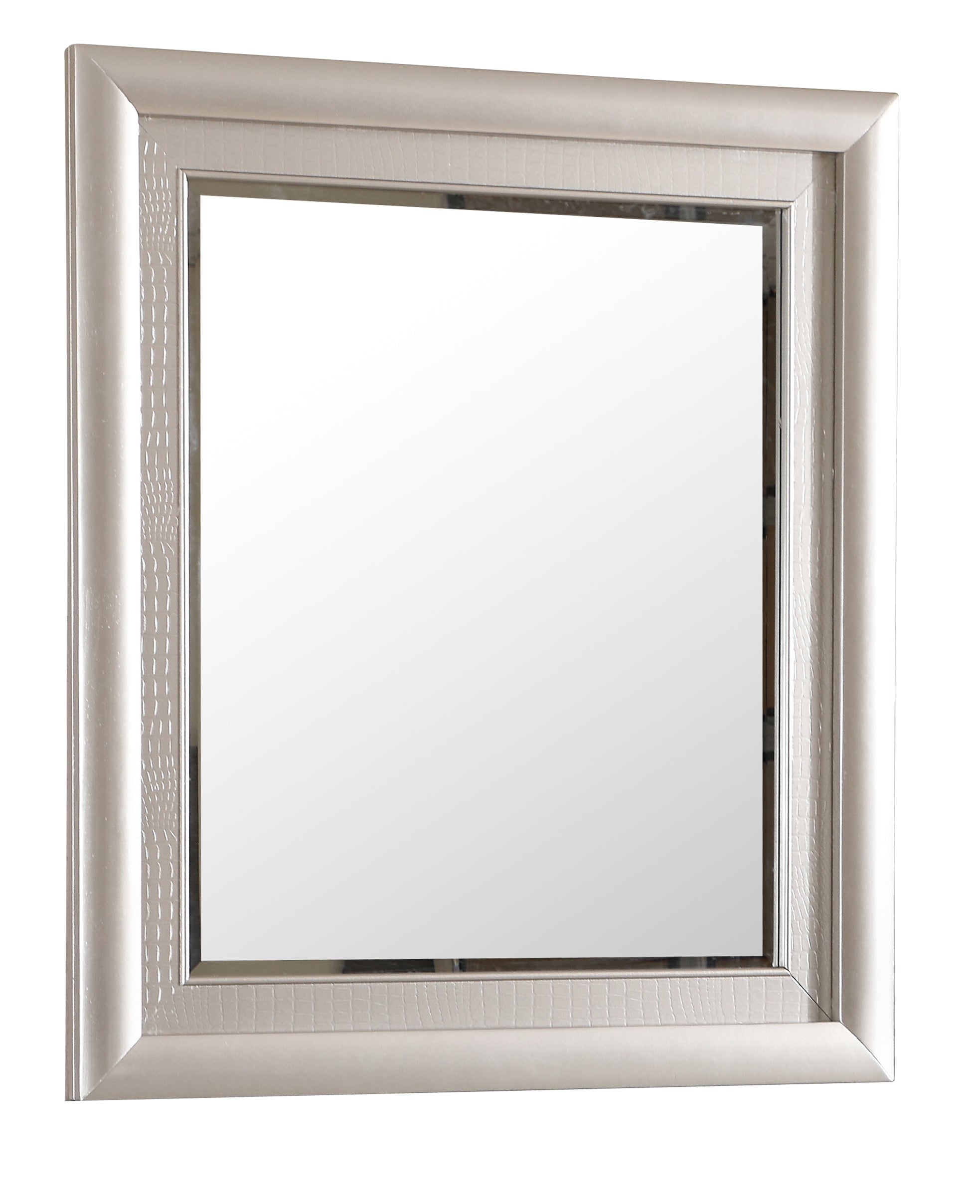 Champagne Particle Board Vanity Mirror with Wood Veneer for Dressers