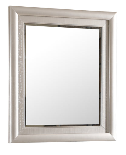 Champagne Particle Board Vanity Mirror with Wood Veneer for Dressers