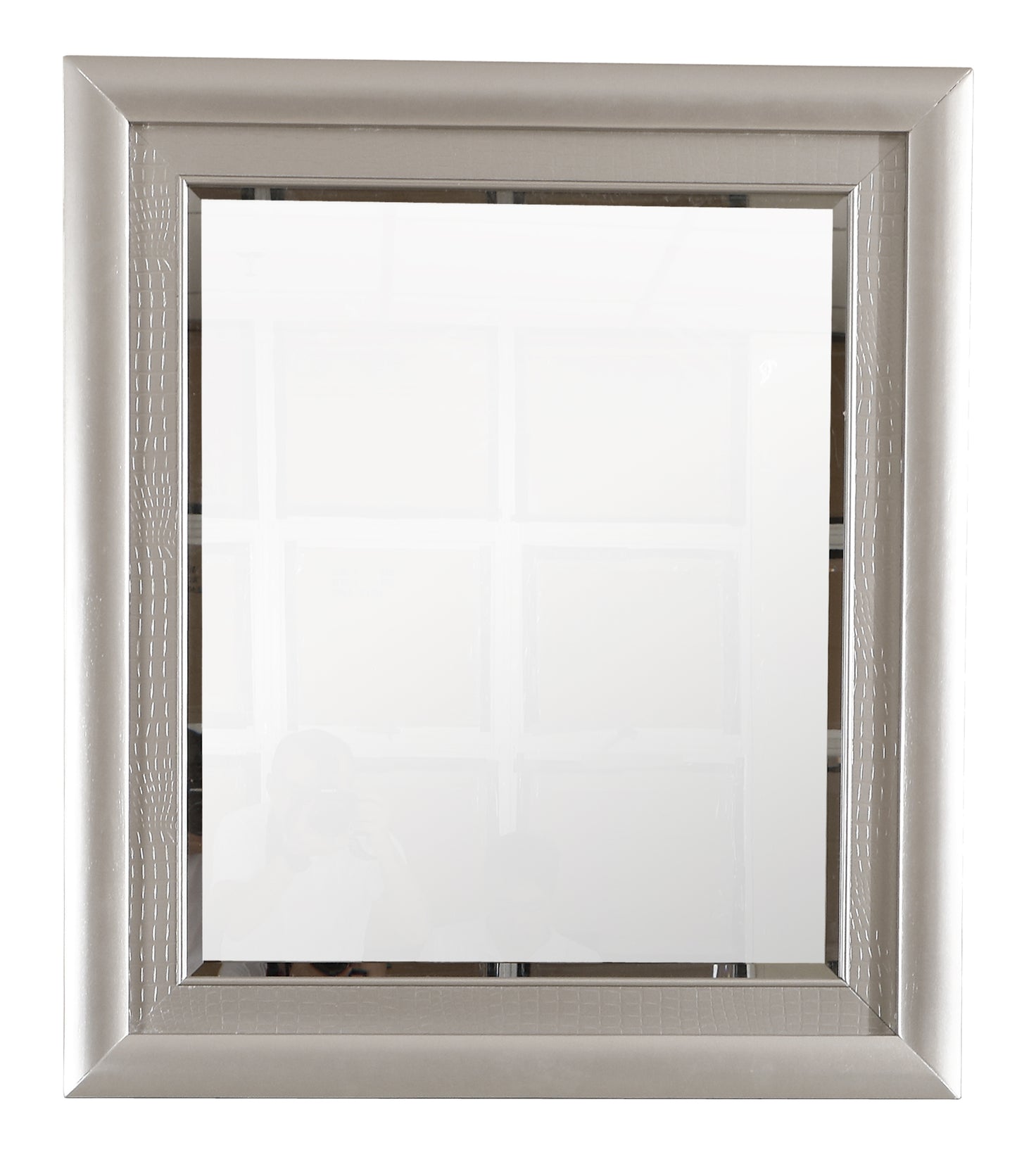 Champagne Particle Board Vanity Mirror with Wood Veneer for Dressers
