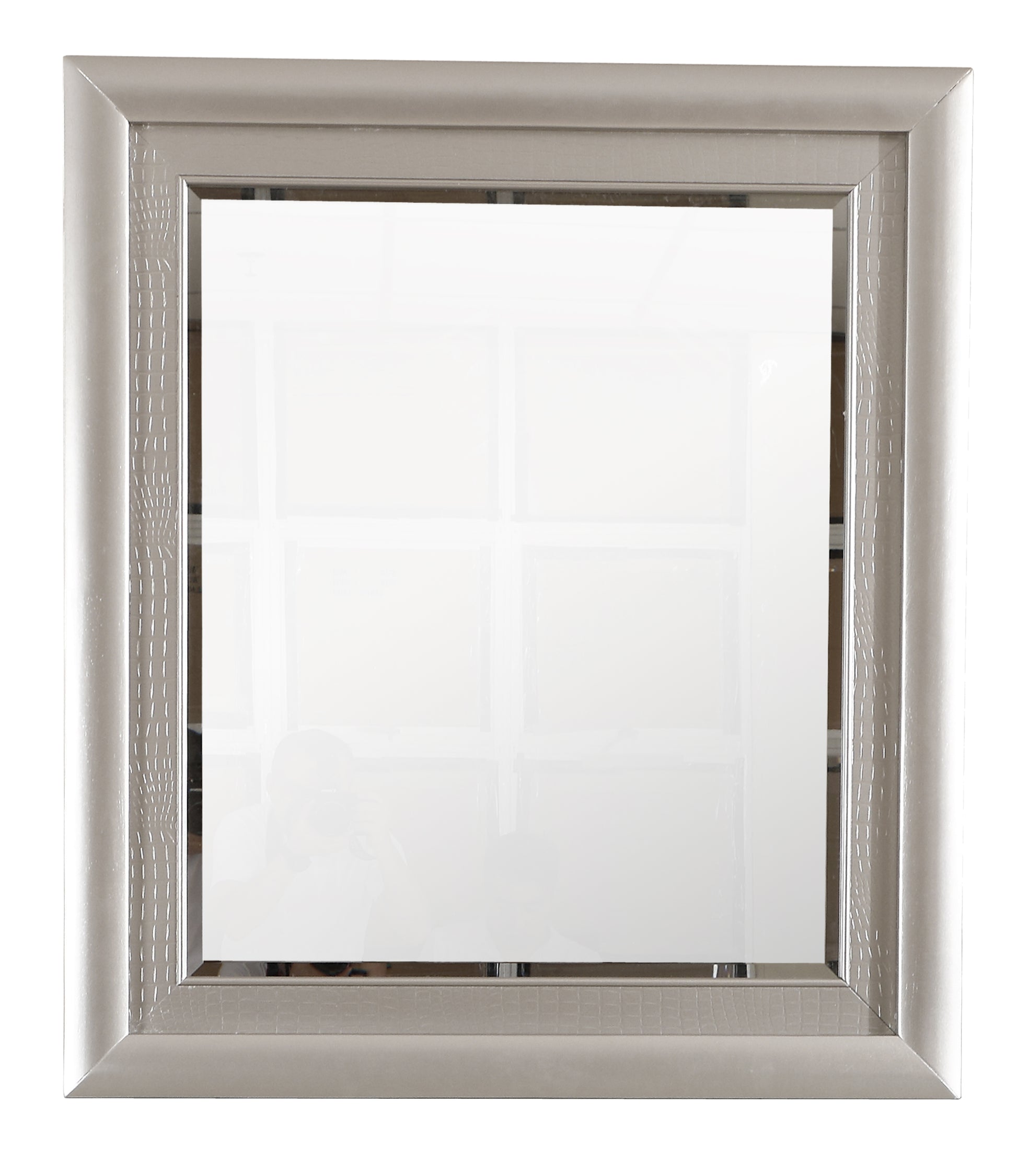 Champagne Particle Board Vanity Mirror with Wood Veneer for Dressers