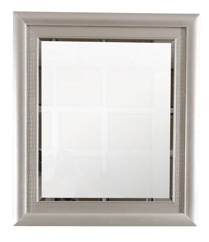 Champagne Particle Board Vanity Mirror with Wood Veneer for Dressers