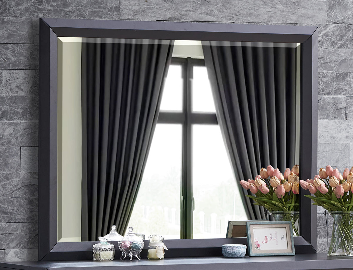 Black Mirror Vanity Mirror with Wood Frame - 46"H x 36"W
